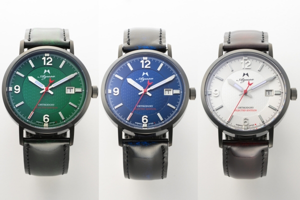 文字盤カラーはグリーン、ブルー、ホワイトの３色展開