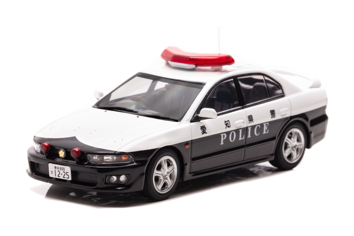 左前:1/43 三菱 ギャラン VR-4 (EC5A) 2007 愛知県警察所轄署交通課車両 (足51)