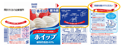 開封方法の記載箇所