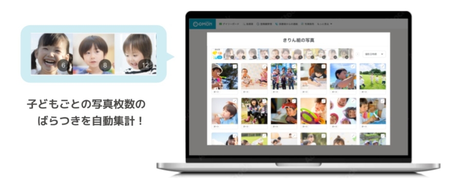 撮影枚数の偏りを可視化する機能のイメージ図