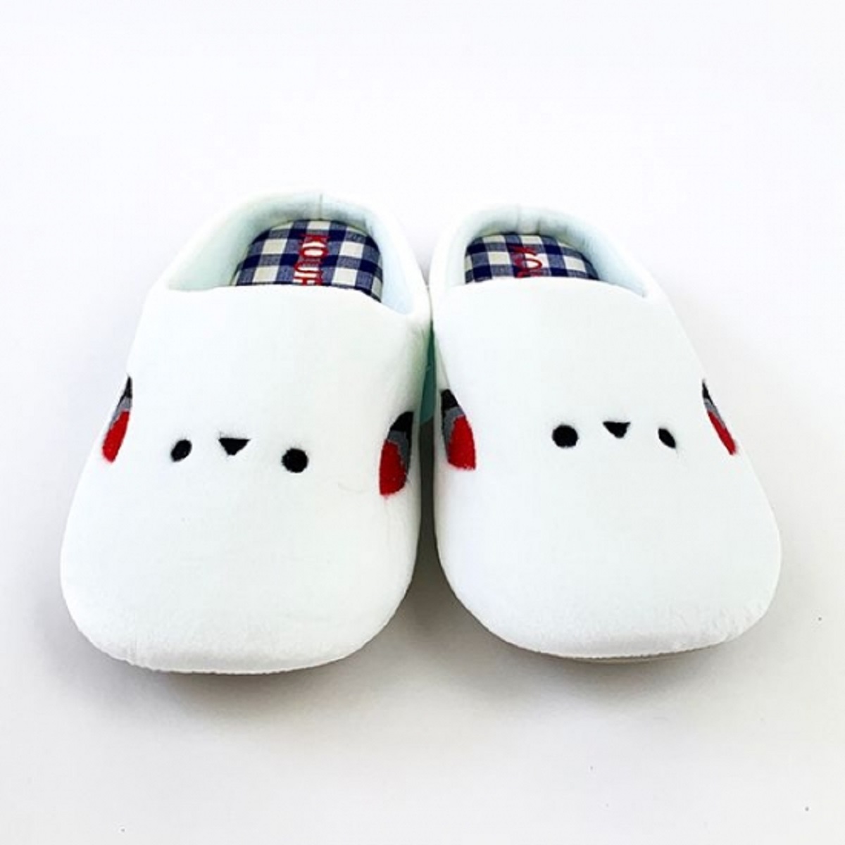 邪エナガさんスリッパ♥シンプルかつ飽きのこない裏地チェックがとってもかわいい♪♪♪