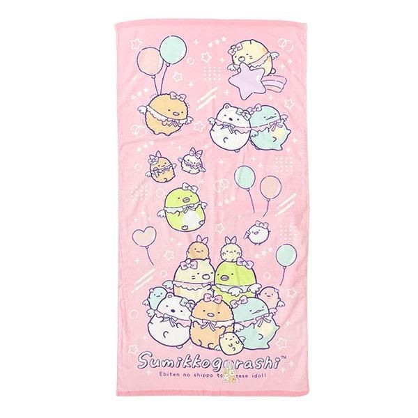 すみっコぐらしのタオル。優しい色合い、ゆるいデザインに使うたびに癒されます。