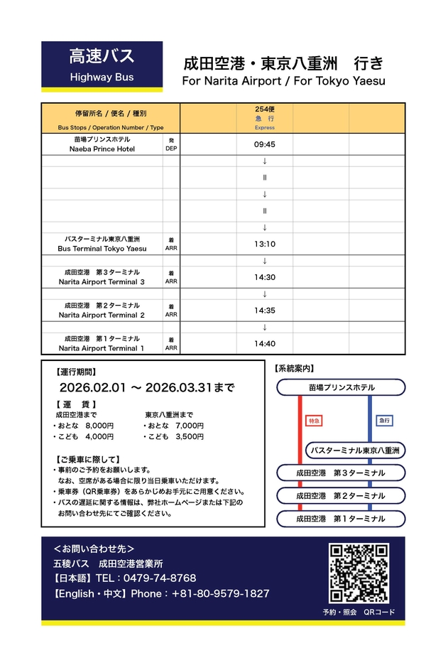 上り(成田空港方面ゆき)時刻表
