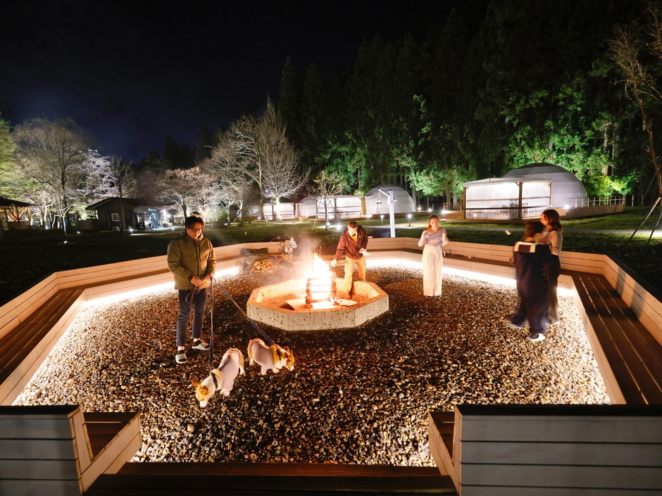 夜はキャンプファイヤー