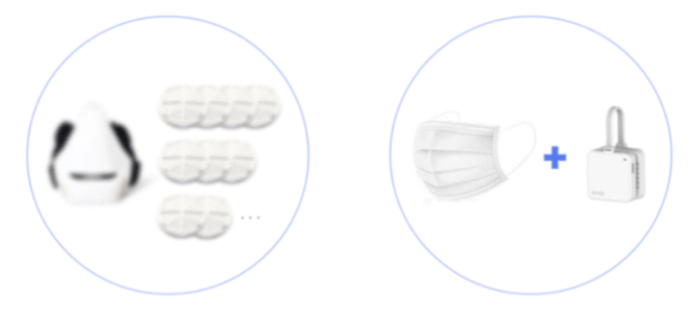 市販のフィルター付きマスクとエアークリップ