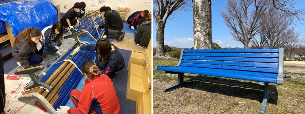 「大阪・関西万博」をアートの力で盛り上げる アートプロジェクト第一弾「青いベンチ」を万博記念公園内に設置