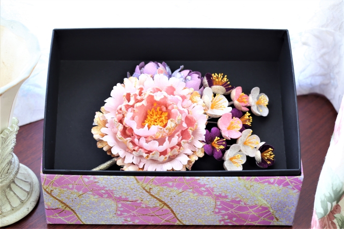 オリジナルデザイン貼箱　桃