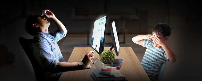 ブライトネスインテリジェンス(B.I.)テクノロジーにより眼精疲労を軽減　