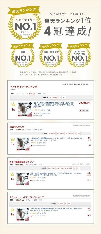 楽天ランキング結果