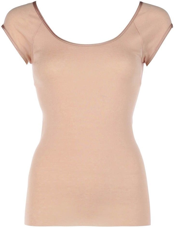 『綿セレブ』フレンチ袖トップ(ベージュ)