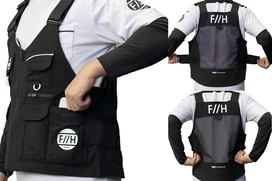 PUMA.AT WORK.×HIROMI　PW-3012G　ワークベスト装着例