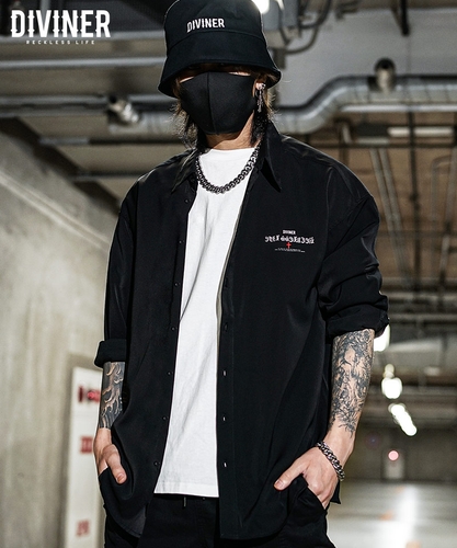 【BlackLetter】Rear Embroidery Shirt