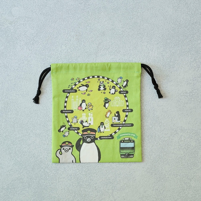 「Suicaのペンギン 巾着」 880円 横180×縦200mm 小物整理に便利