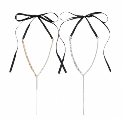 THE MULTI CHAIN RIBBON NECKLACE マルチチェーンリボンネックレス GOLD / SILVER