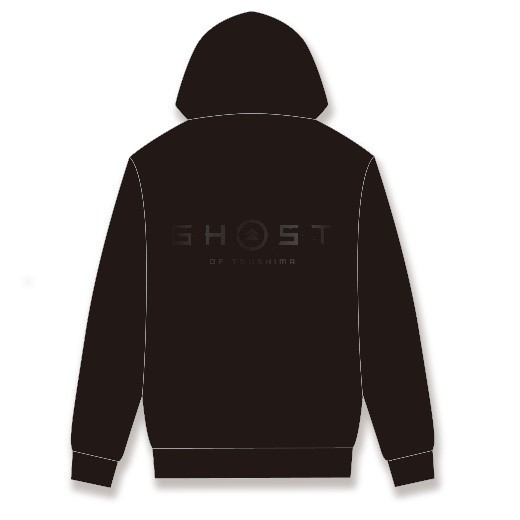 Ghost of Tsushima ロゴ&家紋 パーカー (GHOSTデザイン)ブラック裏