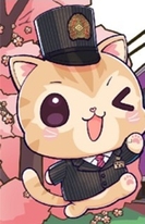 嵐電の制服を着用した高雄メトロ の「みかん駅長」