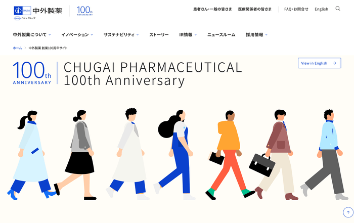 中外製薬 創業100周年サイト