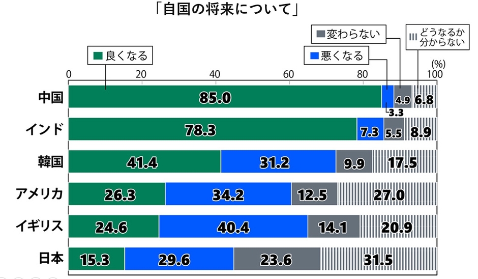 若者は自国の将来に自信がない