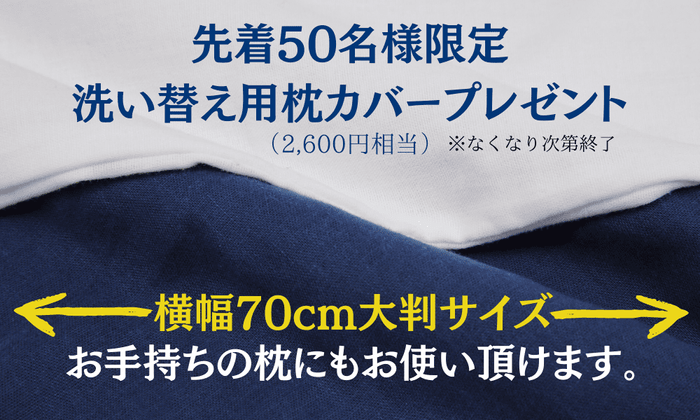 数量限定枕カバープレゼント企画