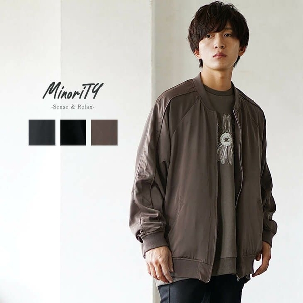 MinoriTY Select とろみサテンMA-1ジャージブルゾン
