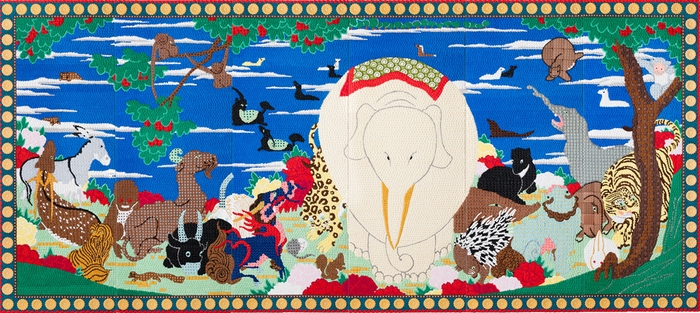 3m超えの大きさ 若冲オマージュ作品