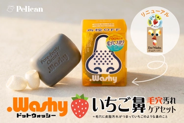 【累計100万個突破】 いちご鼻*ケア洗顔石けん『ドットウォッシー』 濃厚泡×天然シルクの毛穴磨き3点セットで 大型リニューアル！4月1日新発売