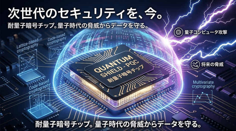 図. 耐量子暗号チップの製品画像