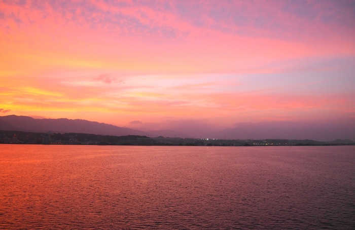 びわ湖の夕景