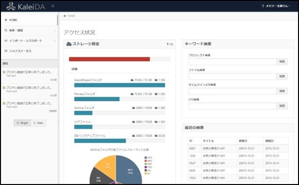 カレイダ アーク ホーム画面