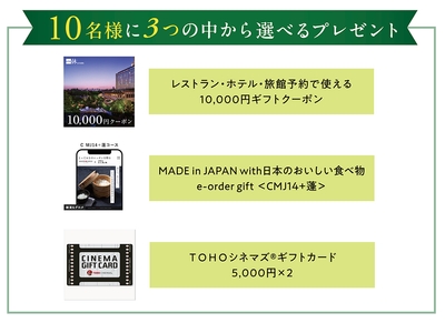 3つの中から選べるプレゼント