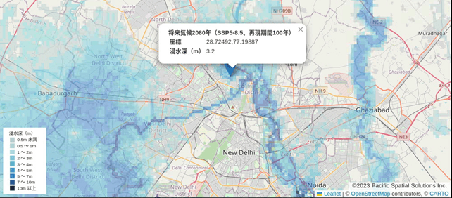 <一般公開用のハザードマップ(インドのデリー近郊)>