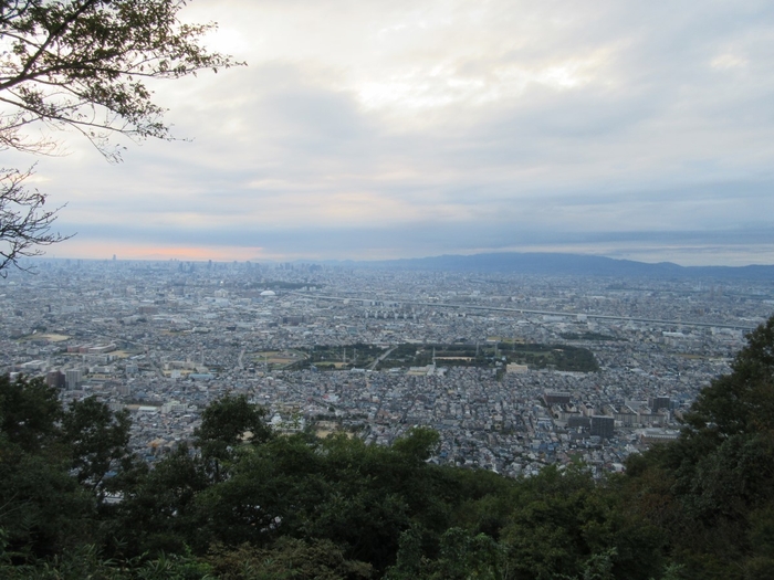 現在の飯盛城址山頂からの風景