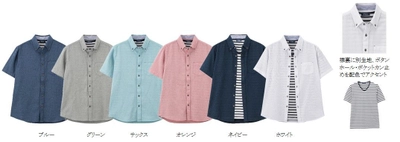 夏男の爽やかな着こなし Navy(R)『パナマアンサンブルシャツ』