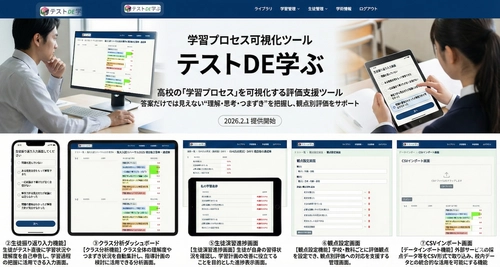 【教育DX】高校の「学習プロセス」を可視化する評価支援ツール　 「テストDE学ぶ」教育機関向けプランを2026年2月1日より提供開始