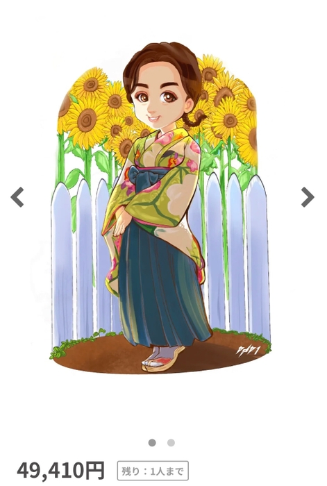 似顔絵のリターン品(ハイクオリティ制作)