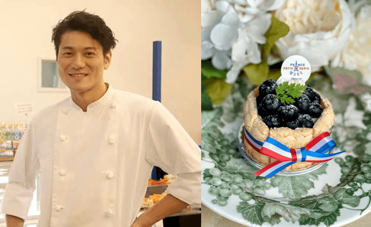「Patisserie TRADITION」早川 崇博氏と「市原産ブルーベリーのシャルロット」