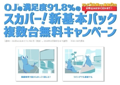 スカパー!新基本パック複数台無料キャンペーン