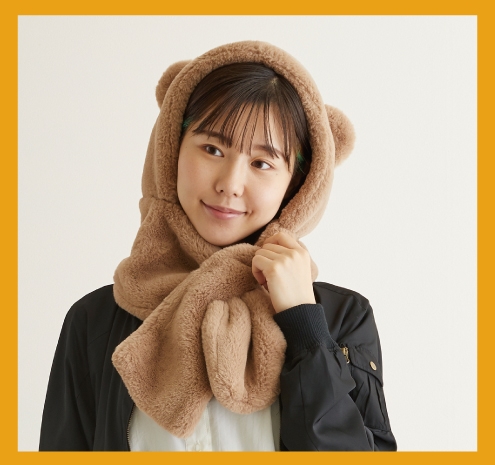 エスタ (estaa) フーディーマフラー くま