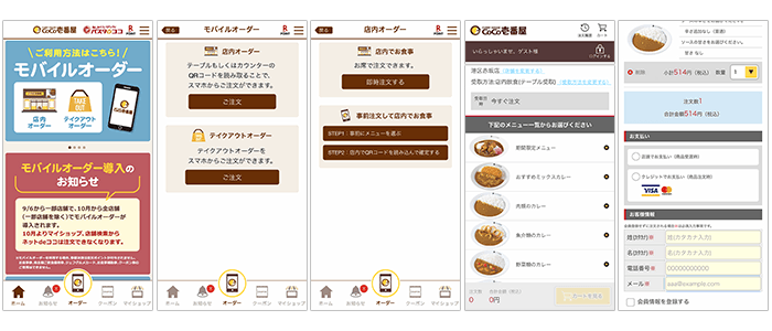 図1 モバイルオーダー画面イメージ