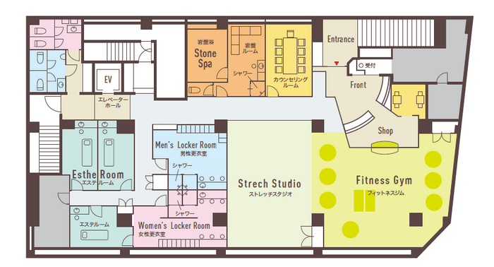 エスフィット ビューティジムのフロア構成