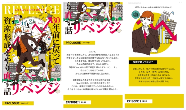 LINEアプリでのプレイ画面イメージ_未来をより良くする謎解きゲーム『リベンジ-30年前に戻って資産形成をやり直す話-』(LINE編)