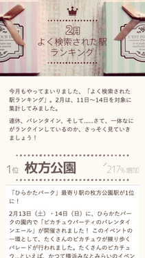 アプリ「駅すぱあと」内特集ページイメージ