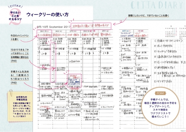 手帳のウィークリー、マンスリー、年表のポイントになる使い方を伝授