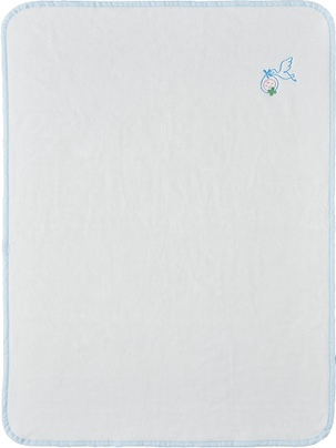 コウノドリ ベビーシール織毛布(サックス)