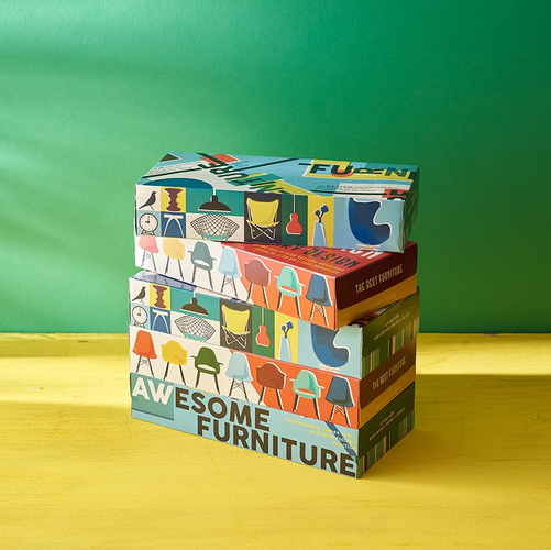 「ボックスティッシュ 5P Furniture」お徳用の5箱セットになったティシューペーパーです。
