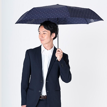 【雨傘】3秒でたためる ウラワザ (urawaza) ドット 折りたたみ傘