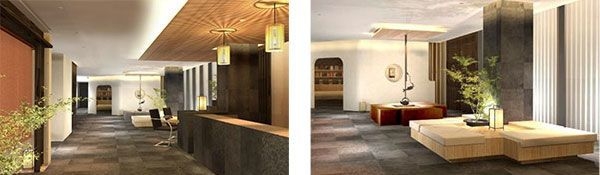 (左)2階フロント・ロビー(右)2階ロビー