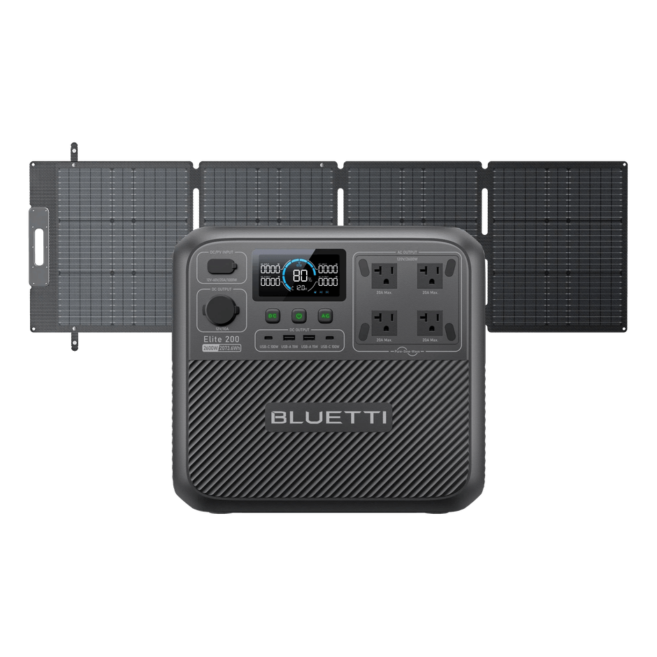 大容量ポータブル電源「Elite 200 V2」と 200Wソーラーパネル