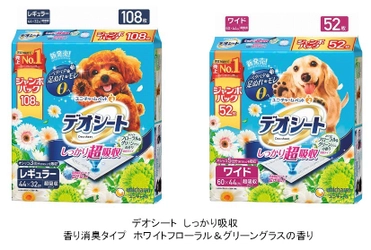 ペットシートに複数回オシッコさせる犬飼育者の方へ　 『デオシートしっかり吸収』香り消臭タイプ　 2021年3月8日　全国で新発売