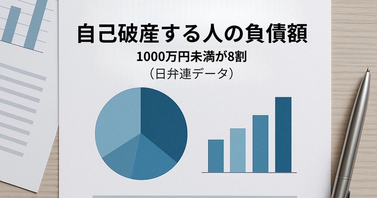【記事公開】自己破産する人の負債額はいくら？平均1,084万円・1,000万円未満が約8割の実態を公開